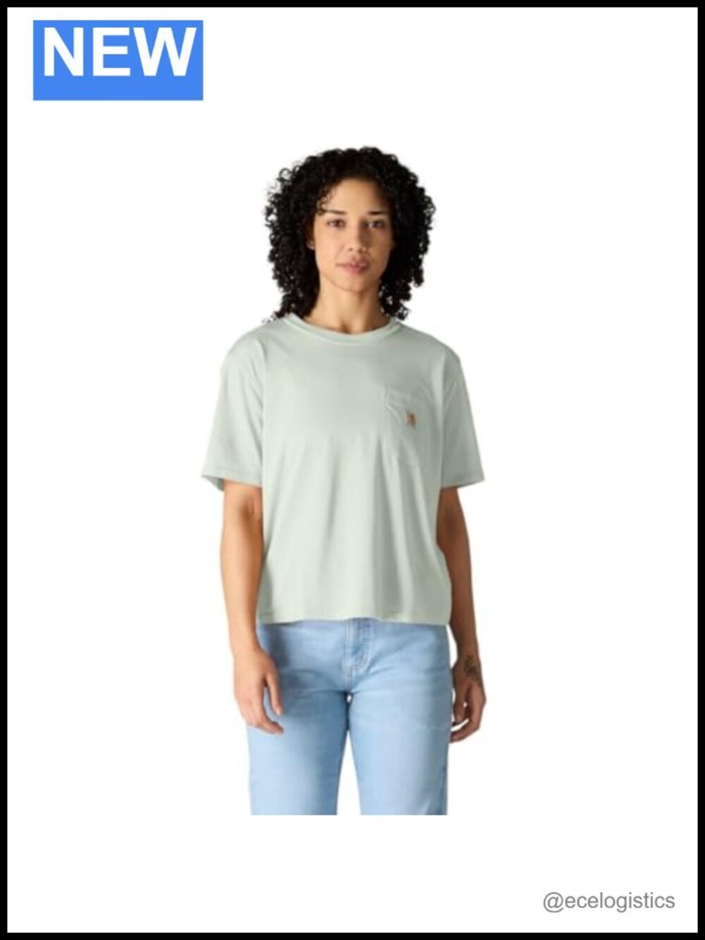 TENCEL Fiber Loose T-Shirt with Crewneck and Pocket